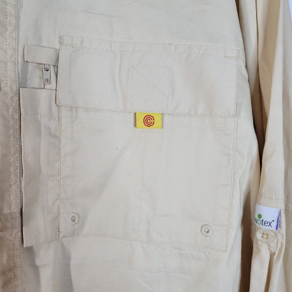 Mens Crewtech Fishing Hiking Vented Long Sleeve button front SPF 40 Size Med - Picture 3 of 15